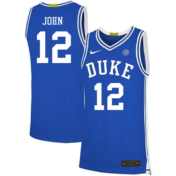 Men #12 Theo John Duke Blue Devils College Basketball Jerseys Sale-Blue - Click Image to Close